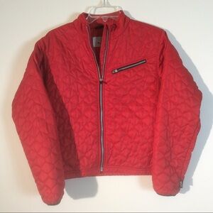 Obermeyer Red Puffer Quilted Full Zip Lined Coat